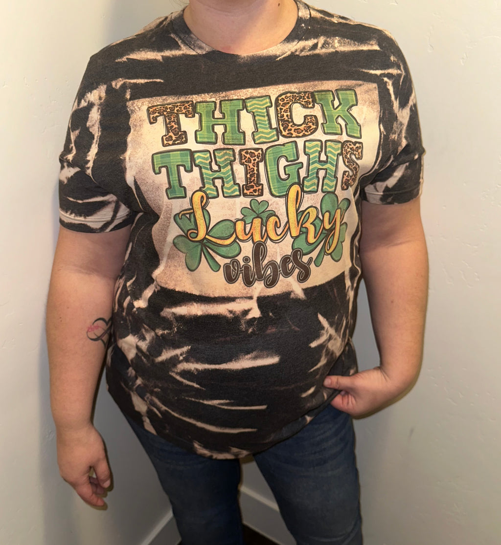 Thick thighs and lucky vibes t shirt