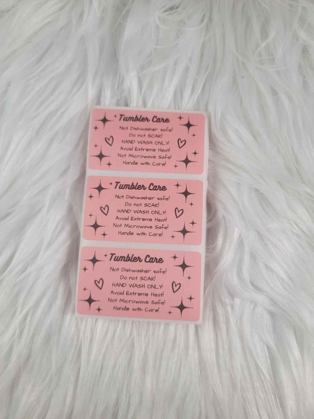 Tumbler Care Stickers