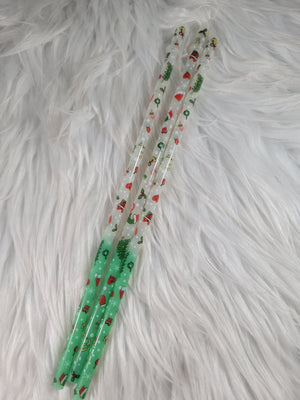Green Christmas Changing Color tumbler Straw